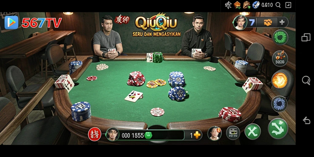 Screenshot utama 567TV menampilkan aksi permainan QiuQiu yang mendebarkan.