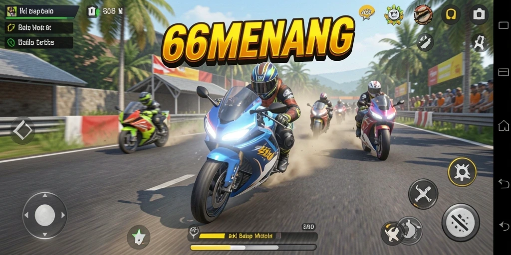 Tampilan menakjubkan dari aksi balap motor di 66MENANG.