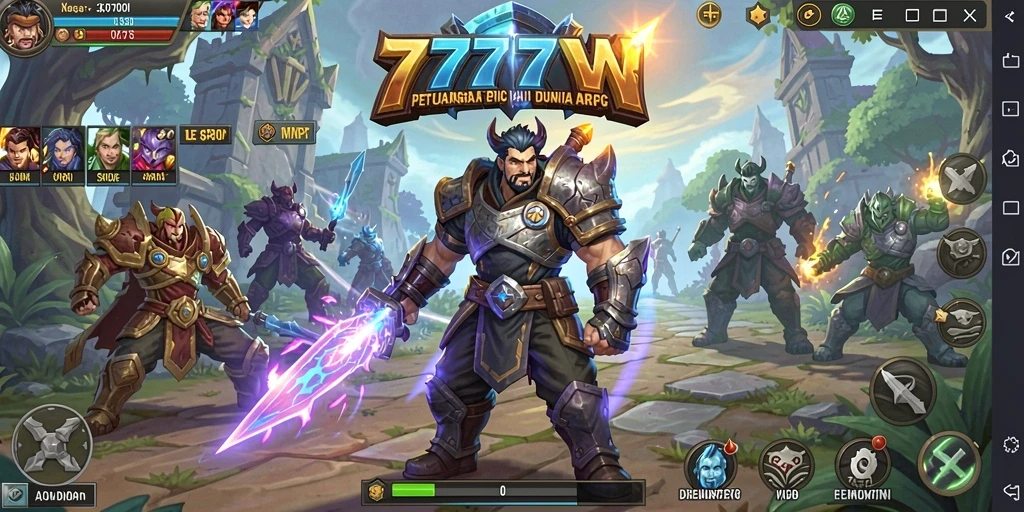 Tampilan menarik dari gameplay ARPG 7777W dengan aksi seru.