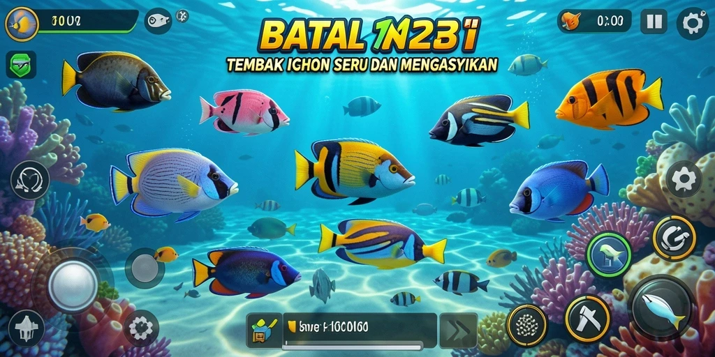 Tampilan gameplay BATA123 dengan aksi menembak ikan yang seru.