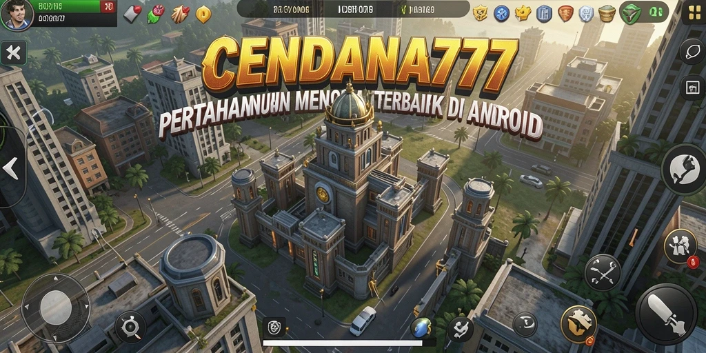 Tangkapan layar gameplay CENDANA777 dengan fokus pada menara yang menyerang musuh.