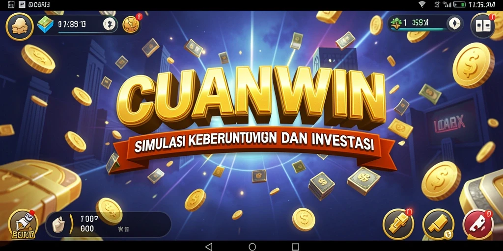 Screenshot menunjukkan gameplay menarik dalam <strong>CUANWIN</strong> saat melakukan simulasi pasar saham.