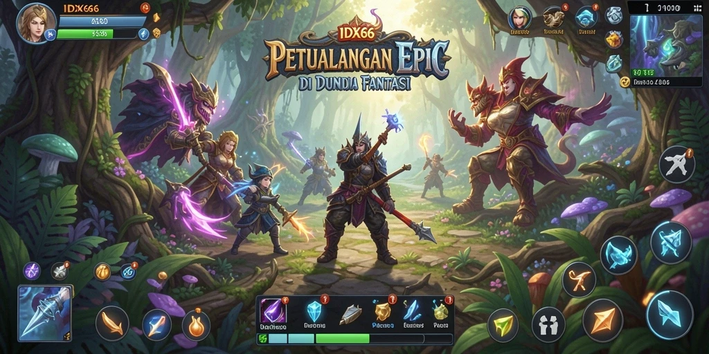 Tampilan gameplay <strong>IDX66</strong> yang menakjubkan dan penuh aksi di dunia RPG.