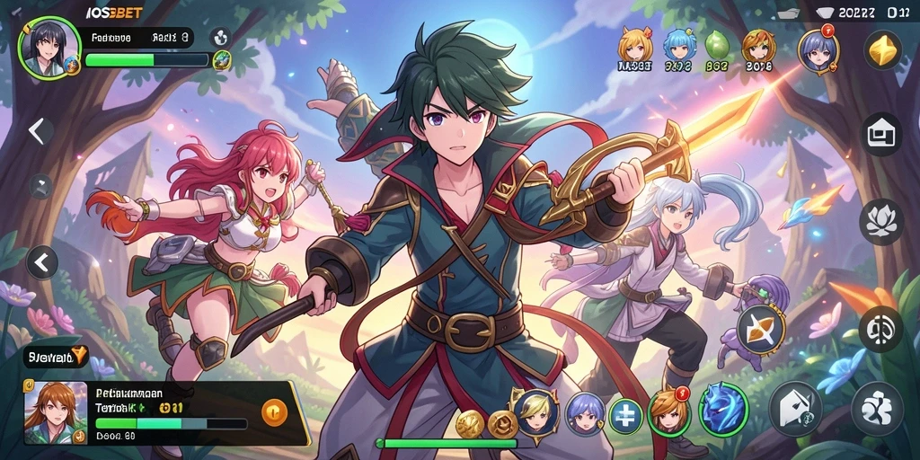 Tampilan gameplay IOSBET yang memukau dengan karakter anime favorit.