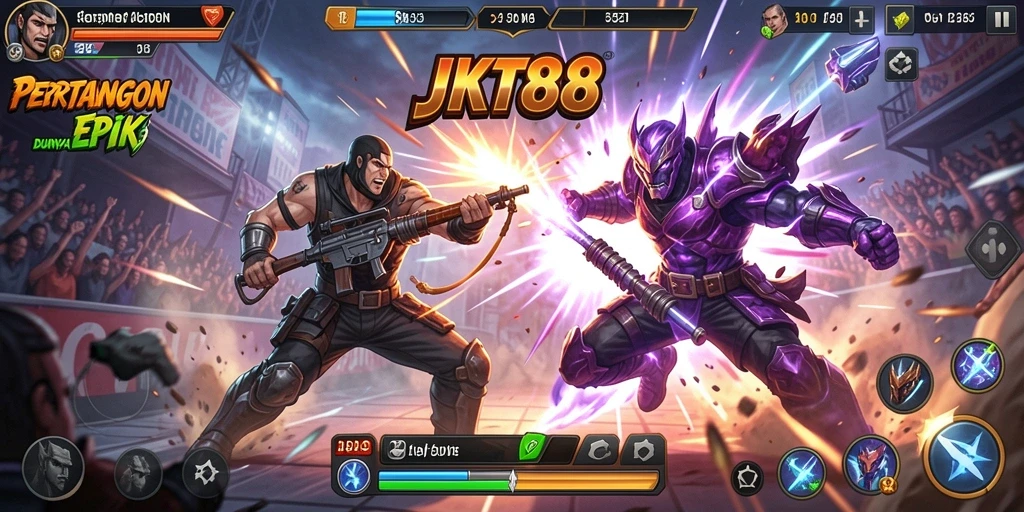 Screenshot JKT88 menampilkan aksi intens dalam pertempuran yang mendebarkan.