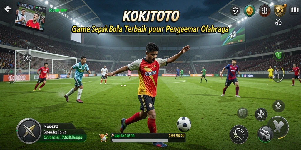 Tampilan menarik gameplay <strong>KOKITOTO</strong> di lapangan sepak bola.