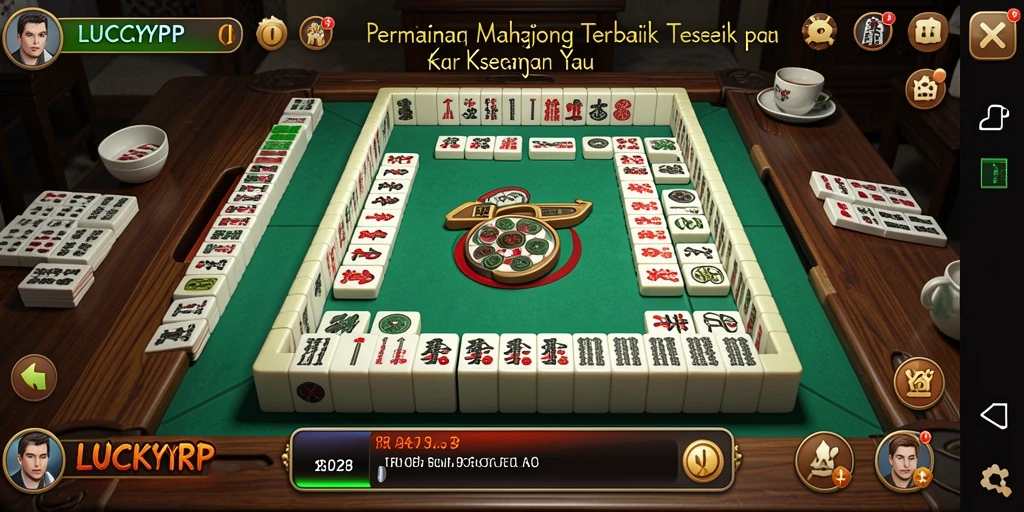 Screenshot permainan LUCKYRP menampilkan aksi Mahjong yang seru.