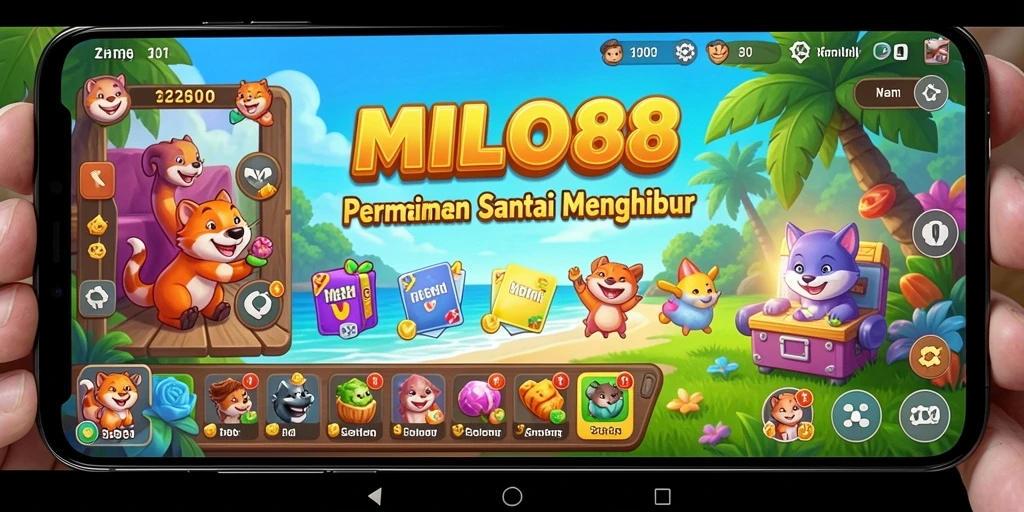 Tampilan gameplay Casual MILO88 yang menarik dan penuh warna.