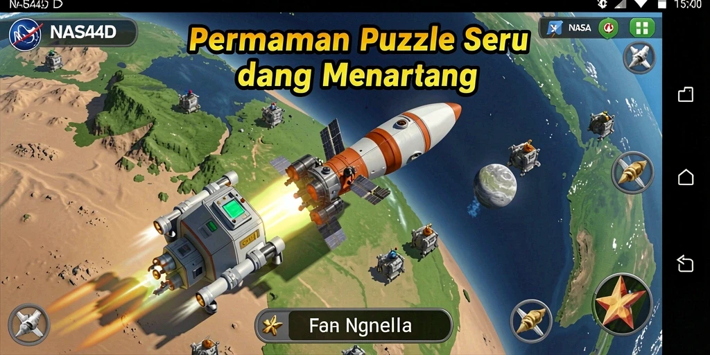 Screenshot gameplay NASA4D menampilkan teka-teki luar angkasa yang menantang.