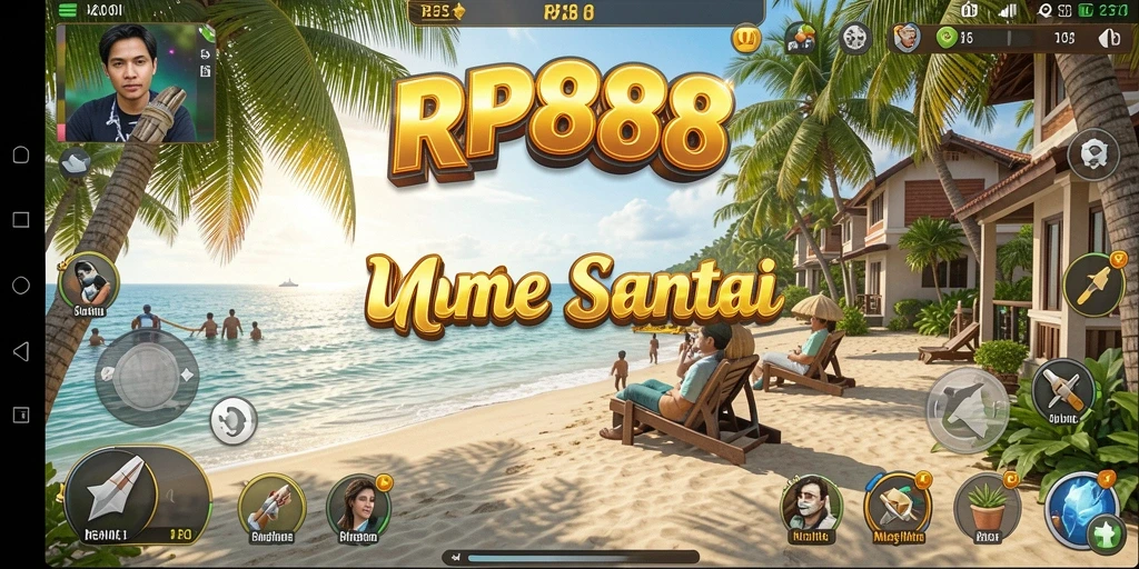 Screenshot gameplay RP888 menampilkan aksi seru dan grafis yang cerah.