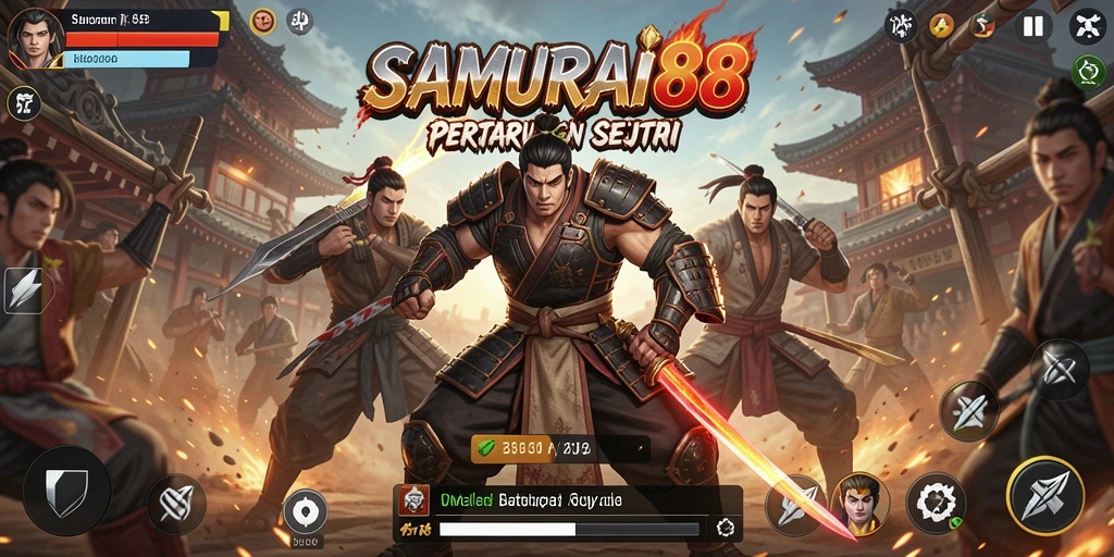 Tampilan gameplay Battle Royale yang mendebarkan di SAMURAI88.