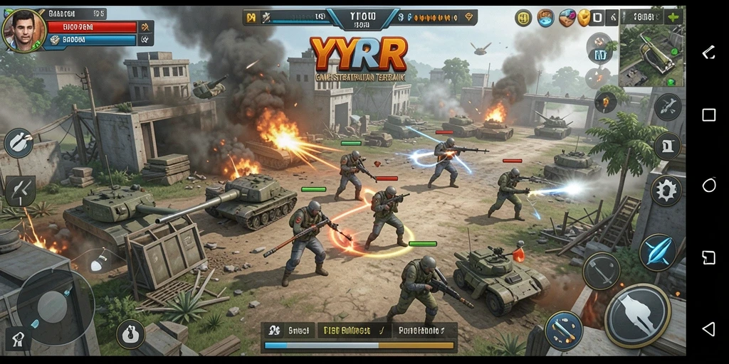 Menampilkan aksi pertempuran seru dalam gameplay YYRR.