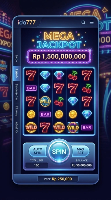 Screenshot antarmuka aplikasi ida777 dengan fitur pencarian.